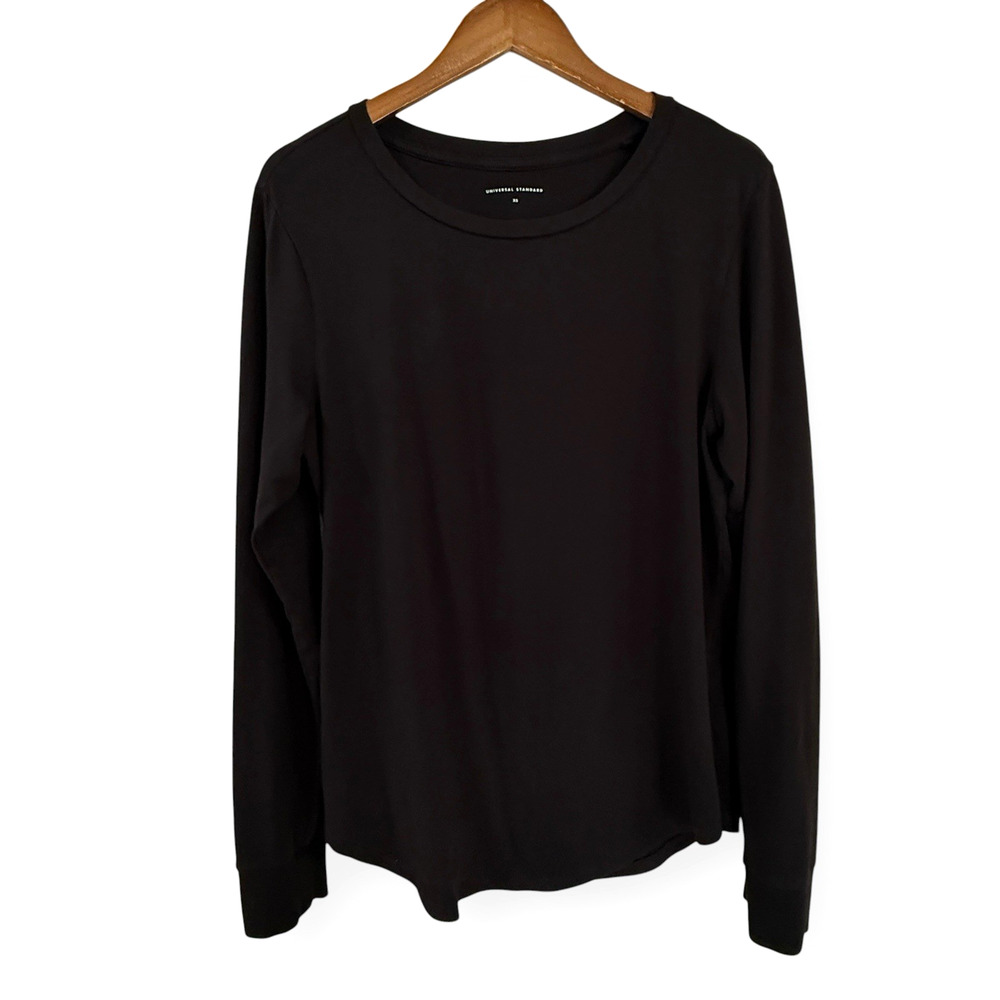 Universal Standard Long Sleeve Tee Rex XS Womens L 10-12 Black T Shirt Basic